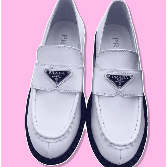 Prada | Shoes | White Prada Loafers Size 8 | Poshmark display picture 1